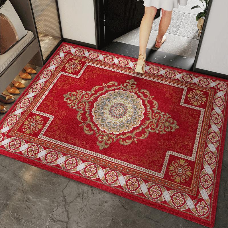 

Новый китайский новогодний красный праздничный коврик для входной двери грязный и нескользящий коврик домашний коврик для крыльца коврик для входной двери 60*90cm