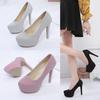 Heel sexy single shoes summer and autumn new round head thin heel women's shoes nightclub women's shoes waterproof table high heel princess wedding