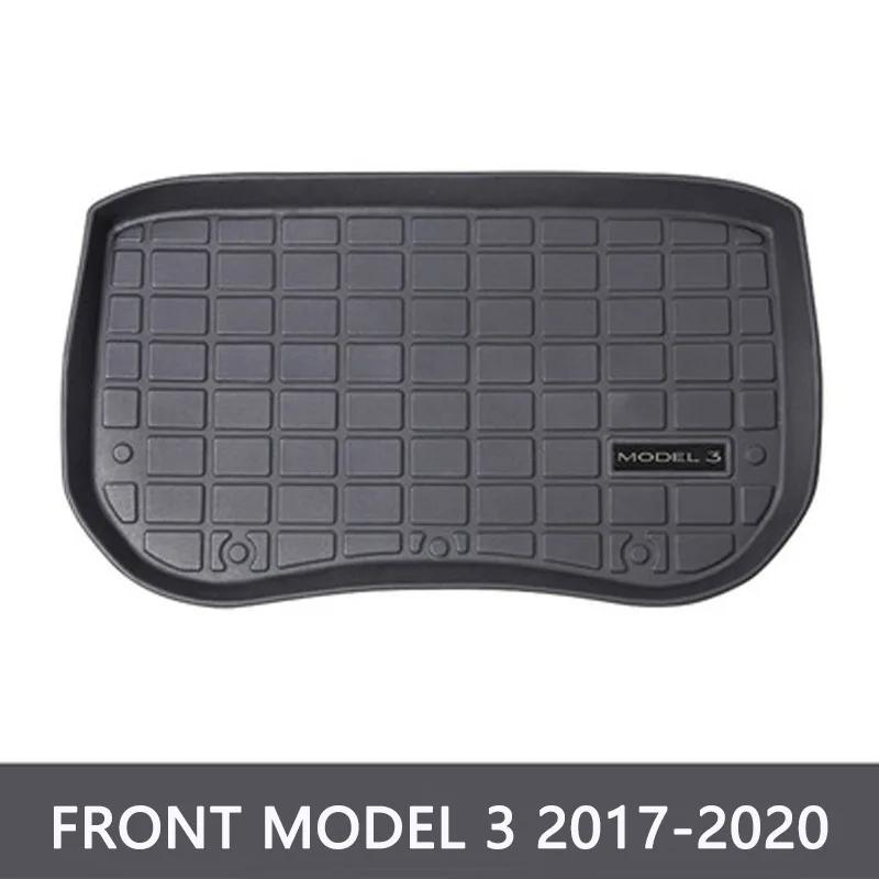 Wasserdichtes Kofferraumpolster für Tesla Model 3 2017–2024, Aufbewahrungsmatte für vorne und hinten, Gepäckbodenmatte, Heckbox-Zubehör