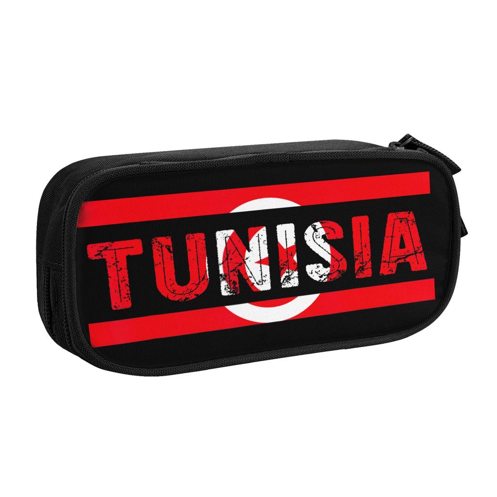 Tunisia Flag Heritage Tunisian Pride Pencil Case Fashion Roots Pen Bag for Student Big Capacity Office Pencilcases Stationery
