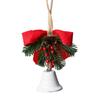 Christmas Tree Ornament Hanging Bell Decoration with Pinecone and Berry Accents Rustic Holiday Home Decor for Indoor Outdoor Use