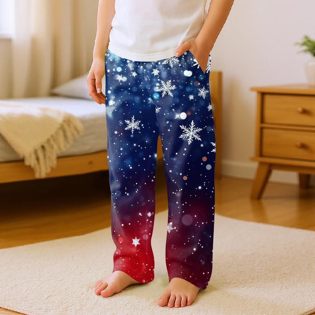 Kinder Weiche Bequeme Pyjamahose Lässig Weihnachtsprint Haushose