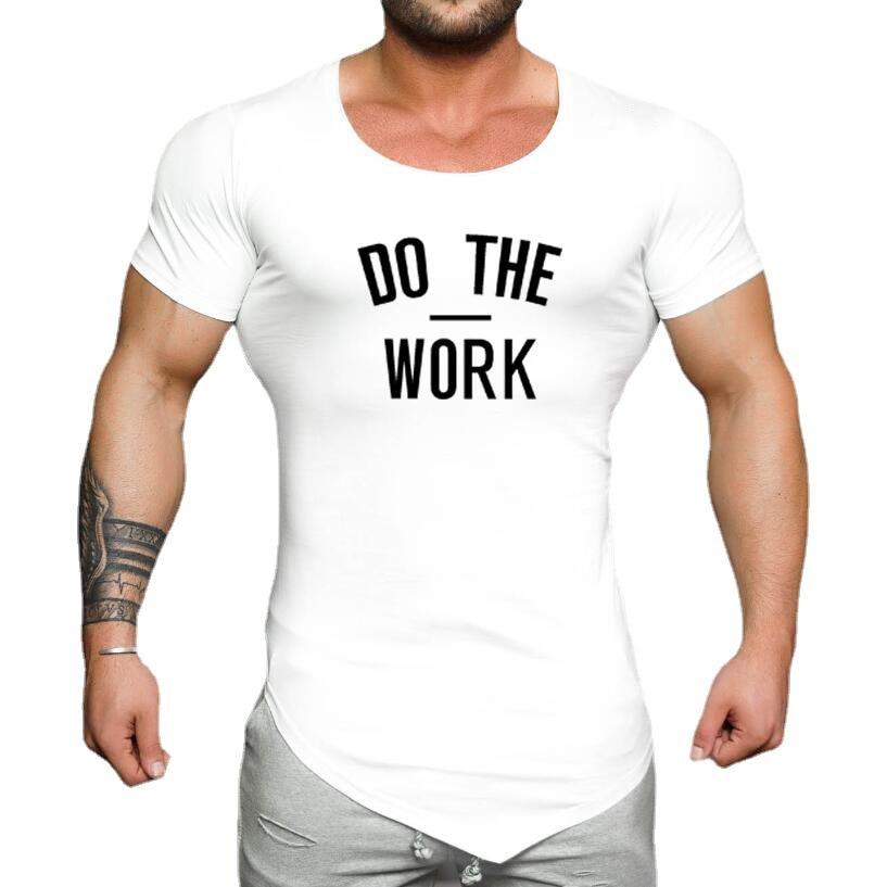 

Muscleguys летняя мужская футболка для тренировки мышц с коротким рукавом, спортивная футболка для фитнеса, легкая хлопковая футболка для тренажерного зала, бодибилдинга, модные тонкие футболки XXL белый