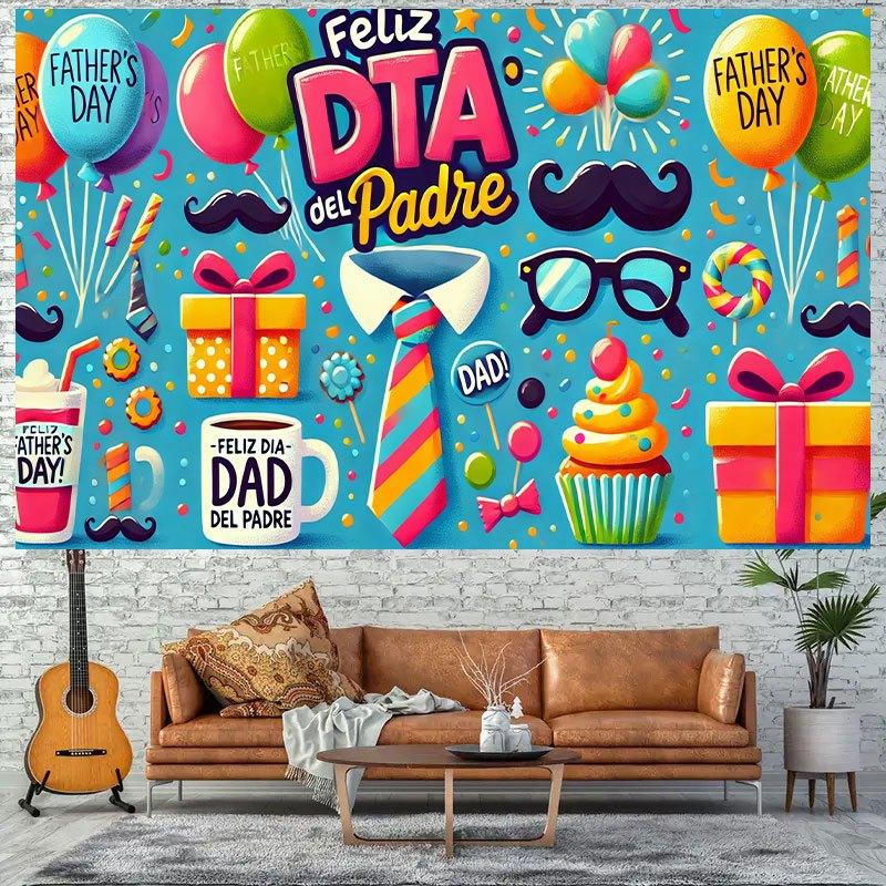 1 item, festive Father's Day pattern party banner, graduation celebration background cloth