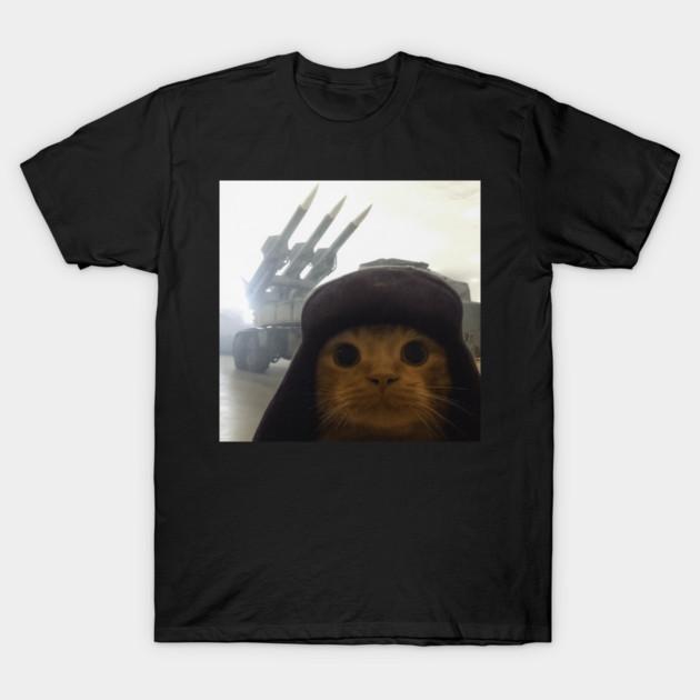 Asian Size Cotton Unisex Tshirt Print T-shirt Funny Army Cat Meme T-shirt No-Cut Print Regular Fit