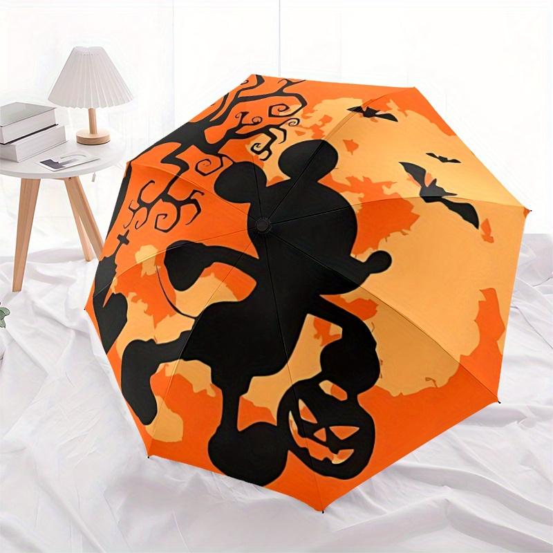 

1pc Halloween Theme Mickey Pattern Umbrella, Fashionable, Personalized, High-Value Folding Umbrella, a Must-Have for Summer, 8-Rib Durable I
