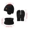 3Pcs/set Soft Touch Screen Gloves Warm Ear Protection Cap Winter Beanie Hat Scarf  for Men Women
