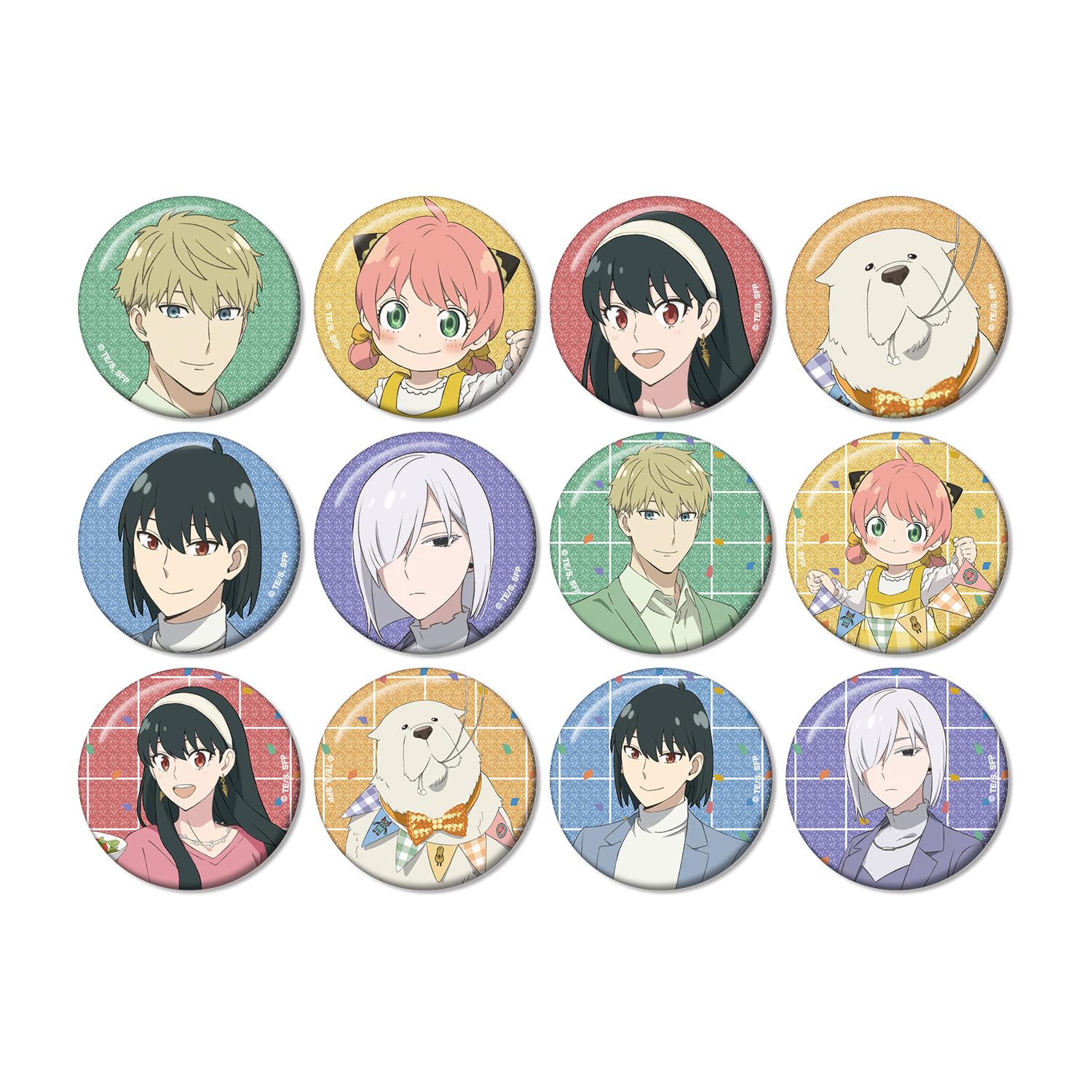 

SPY x FAMILY Original Holiday Party Trading Glitter Box of 12 Ver. Badges,