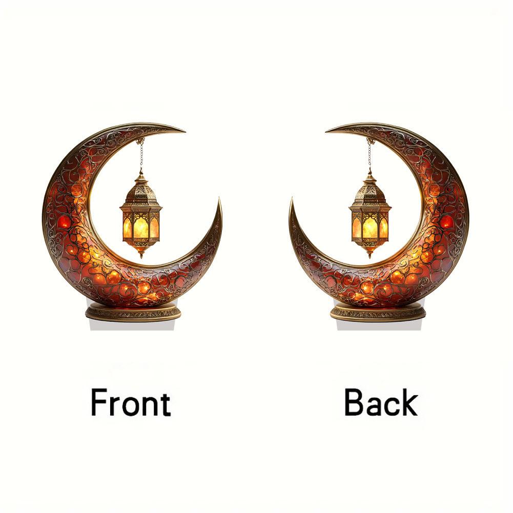 Colorful Printing Acrylic Moon Lantern Flat 2D Art for Bedroom Desktop Family Craft Christmas Party Decoration Festival Gift