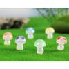 Vibrant Glo-in-the-dark Resin Mushroom Figurines Cute Garden Miniatures Wholesale