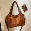 Soft Interior Compartment Shoulder Bags 2026 High Quality Ctrasting Colors Bags for Women Fashi Zipper Pu Women's Handbags