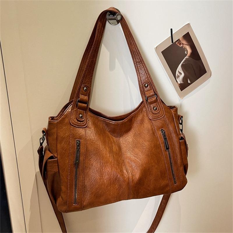 Soft Interior Compartment Shoulder Bags 2026 High Quality Ctrasting Colors Bags for Women Fashi Zipper Pu Women's Handbags