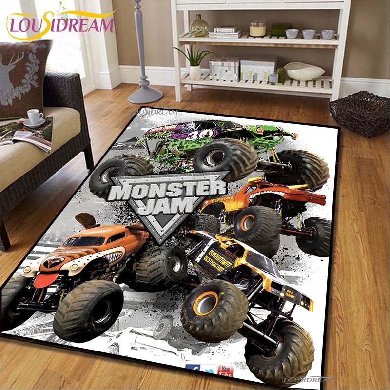 Monster Jam Truck Game Carpet for Living Room Bedroom Rug Kitchen Kids Door Unslip Floor Mat Birthday gift photography props Rug