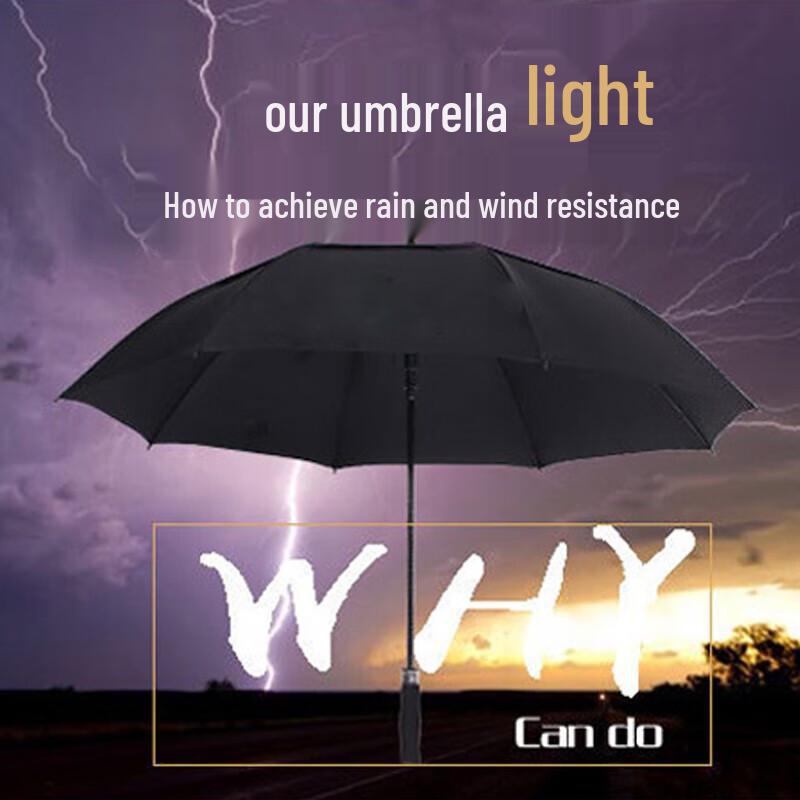 Tri-polar Faux Double-Layer Straight Handle Couples Umbrella