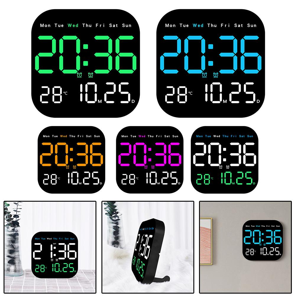 Same Screen Display LED Wall Clock Adjustable Brightness