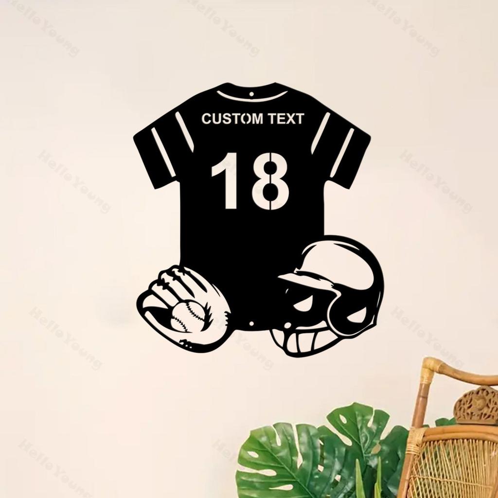 Vintage Baseball Metal Sign Wall Art Personalized Gift for Boys Room Decor