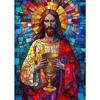 Jesus Christ Stained Glass Posters Canvas Prints Art Mosaic Jesus Religion Portrait Abstract Pop Wall Art Picture for Home De