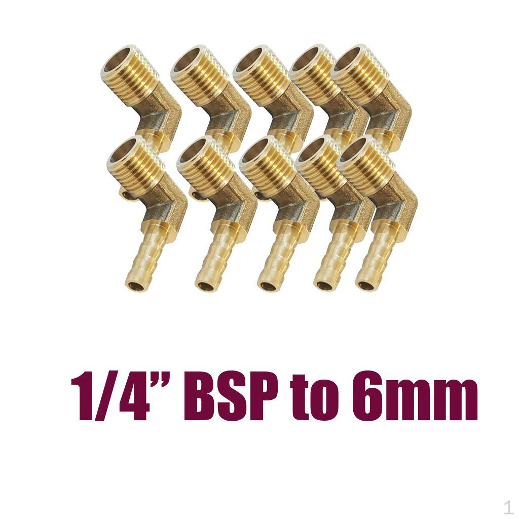 

/4 BSP 6 Колено газового сопла Латунный штуцер для шланга с колючками 90 градусов