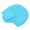Waterproof Silicone Swimming Cap with Ear Protection 3D Strong Elasticity Long Hair Swimming Hat for AdultsLight Blue