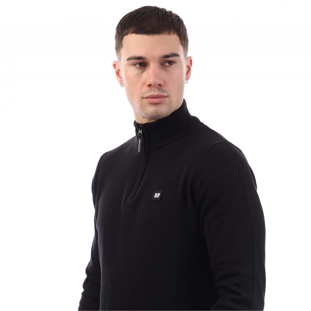 Weekend Offender Mens Paraguay Knitted Quarter Zip Sweatshirt