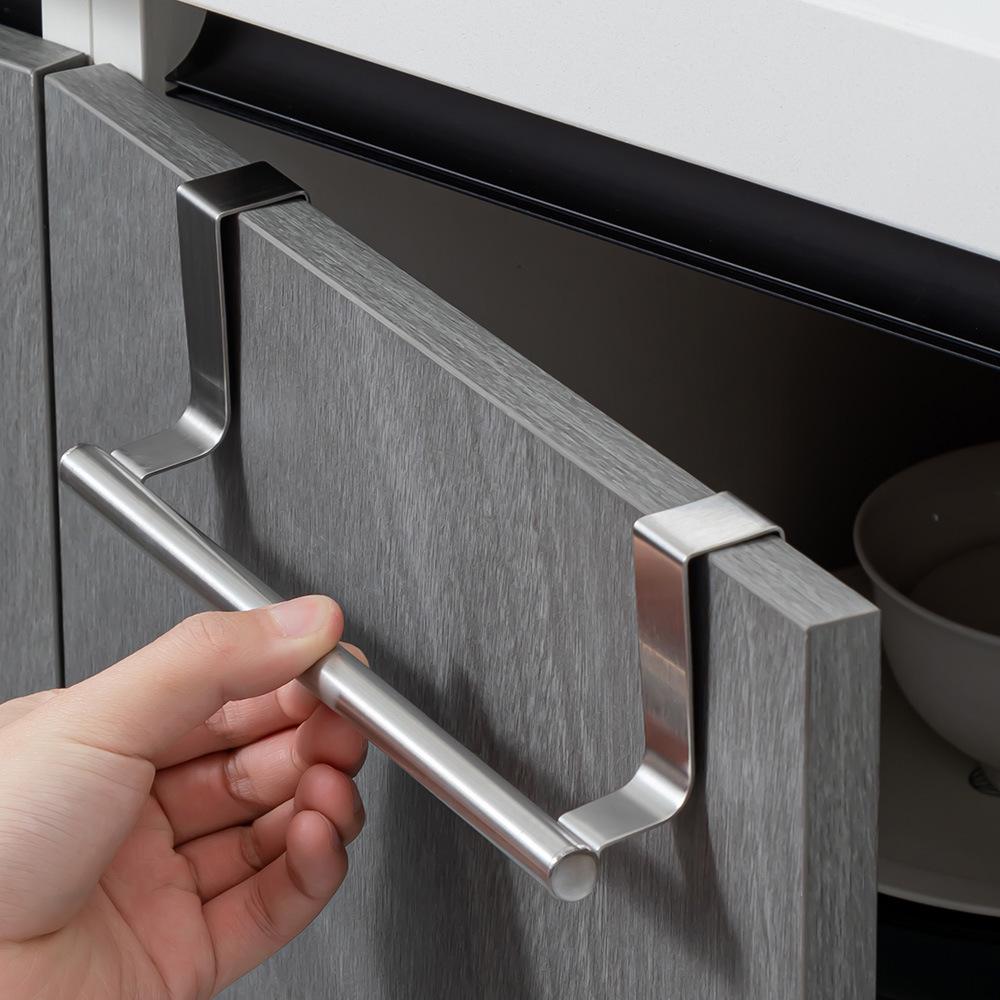 Stainless Steel Single-Pole Towel Rack - Kitchen Cabinet Door Hanger