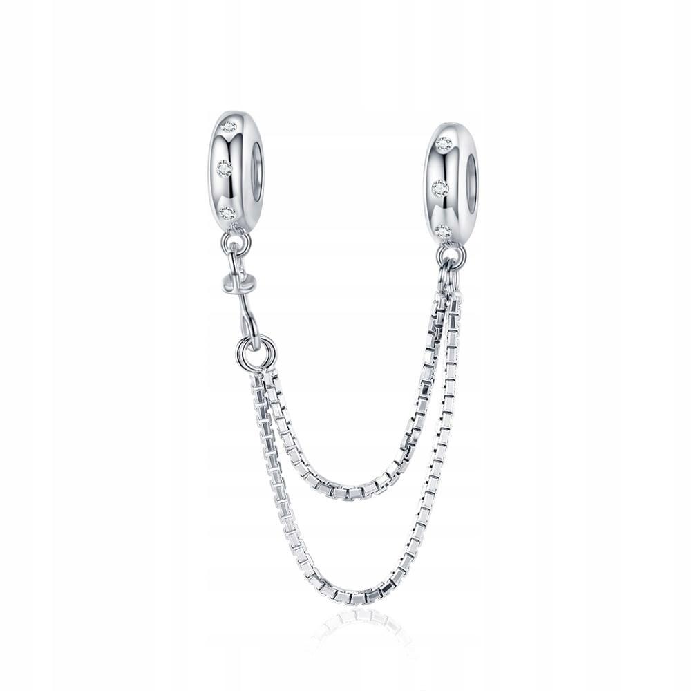 Charms Chain 925 Security Double Cubic Zirconia Beads Crystal