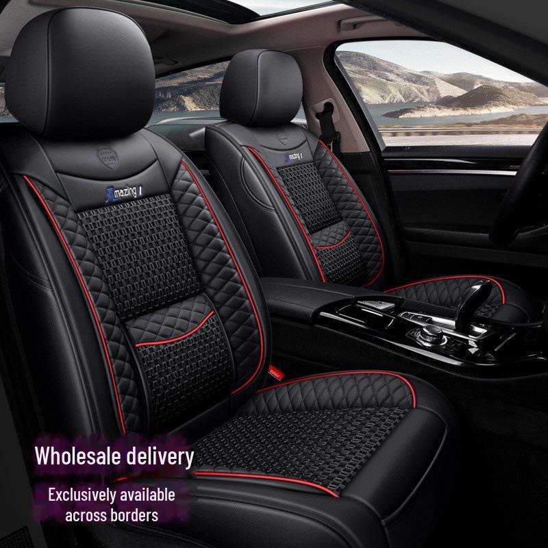 

Универсальная всесезонная подушка для автомобильного сиденья: Дышащий чехол из ледяного шелка Standard waist version коричневый