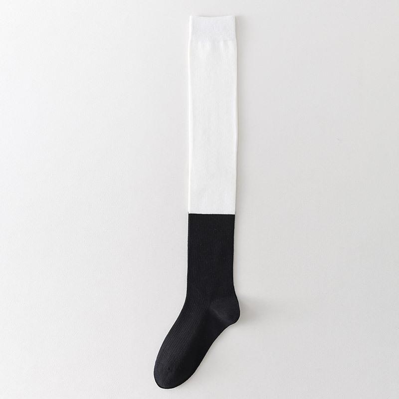 Thigh High Socks Stockings Women Color Matching Cotton Knitted Knee High Socks School Girls Long Socks Thigh High Stockings