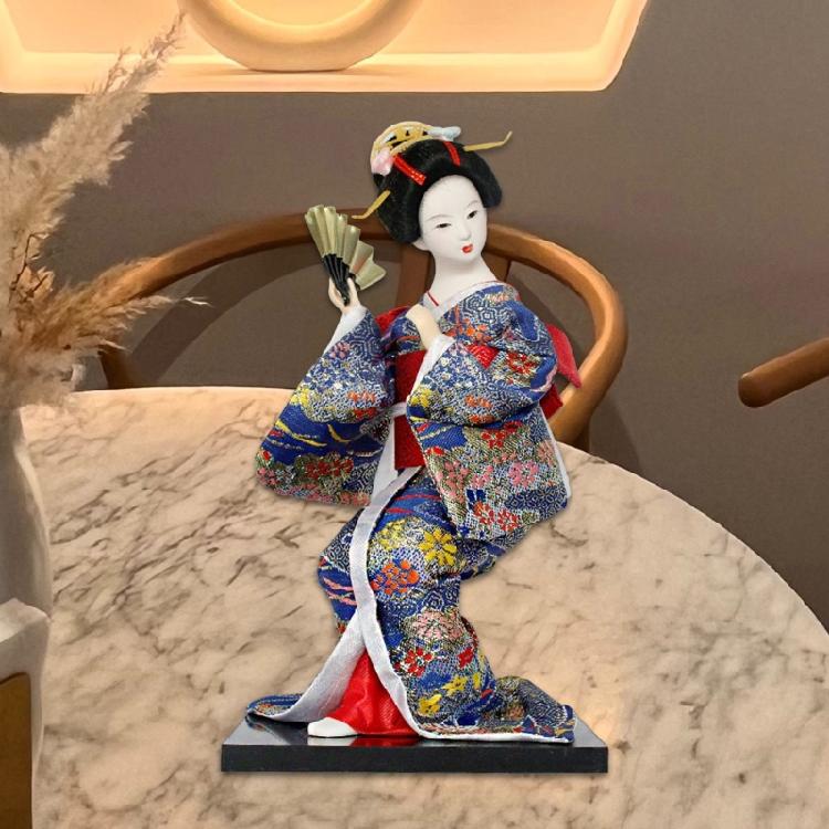 Elegante 12-Zoll-Geisha-Puppen mit detaillierter Bemalung und Kleidung Japanische Kimono-Figur für kulturelle Ausstellung Ornament
