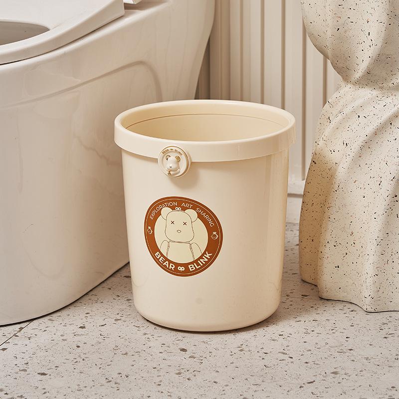 

Стильный кремовый прозрачный мусорный бак для дома - гостиной, спальни, ванной комнаты Bear Trash Can белый/кремовый