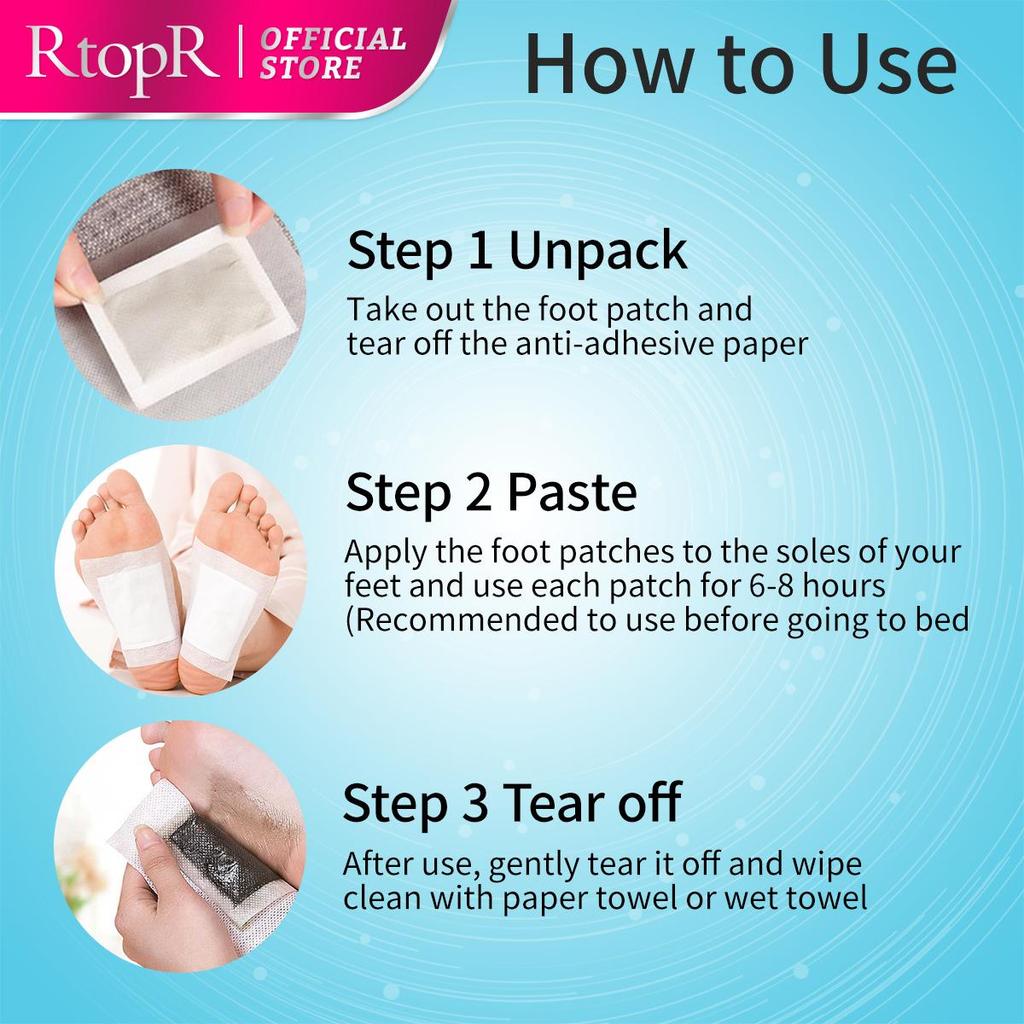 RtopR 1 Box Wormwood Health Body Detox Foot Patch Effective Improve Sleep Quality Organic Detox Beauty Slimming Feet Cleansing Patch