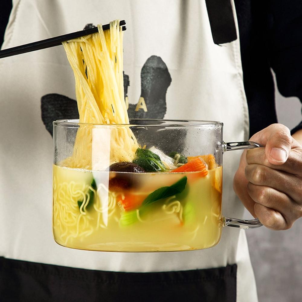 Noodles Explosion-proof Mini Heat-resistant Transparent Salad Bowl Cookware Soup Pot Saucepan