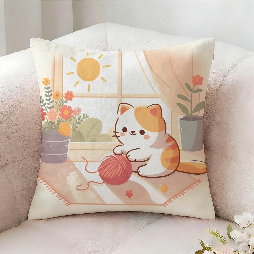 Love Cats Home Decor Pictures Pillow Case Pillowcase Doublesided Printed Sofa Cushion Bedroom Headboard Pillow
