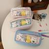 Simple Star Pattern Handheld Pen Bag Large Capacity With Dolls Stationery Bag Multifunctional Pencil Case Students