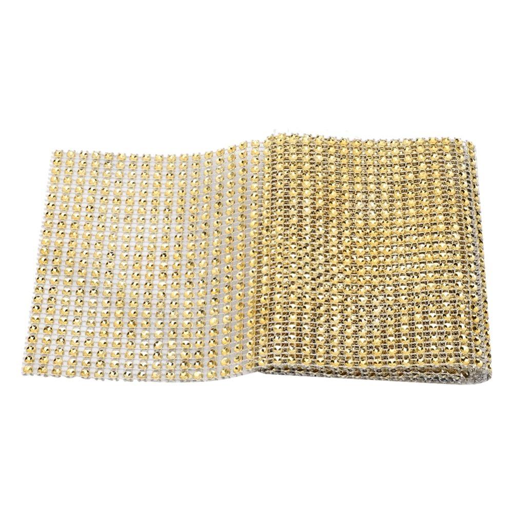 1pcs Acrylic Rhinestone Mesh Ribbon 24 Rows Diamond Ribbon Strip DIY Craft Supply