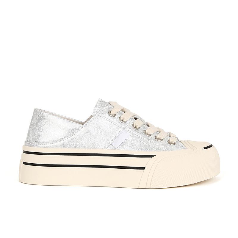 [sheii]~ Women's Shoes Spring and Summer Open Smile Platform Casual Canvas Board Shoes Women's White Shoes