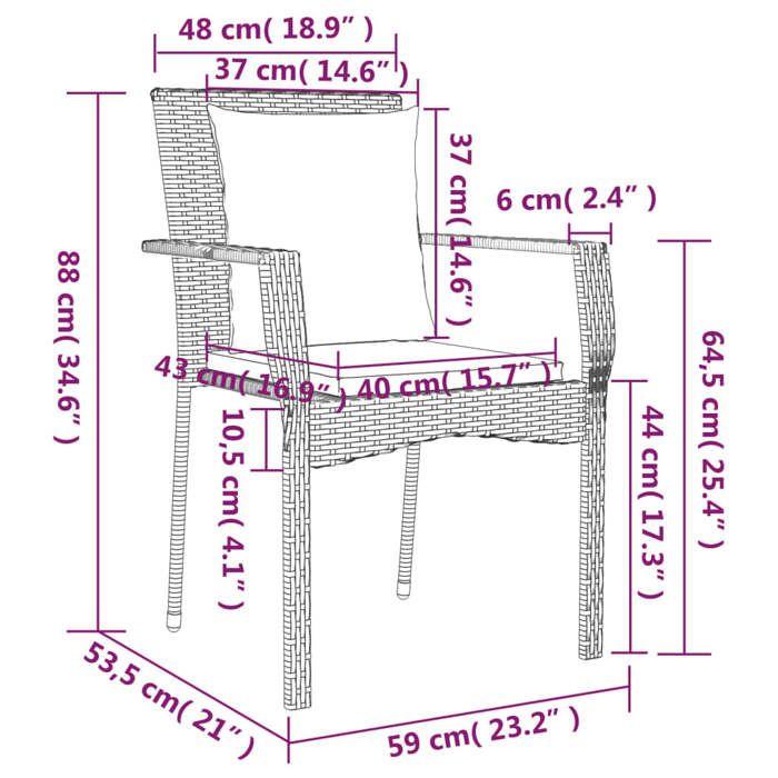 VidaXL Garden Dining Furniture and Cushions 5pcs Black Wicker 3185109