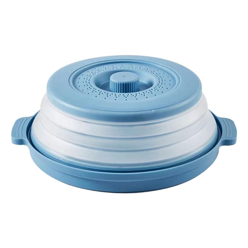 

Large Collapsible Microwave Lid for Reheating Food Tool Foldable Plate Cover 1 синий