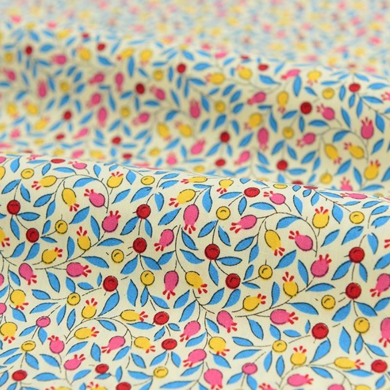 Classics Pastoral Floral Poplin Cotton Fabric DIY Children's Wear Cloth Make Bedding Quilt Decoration Home Sewing Cloth