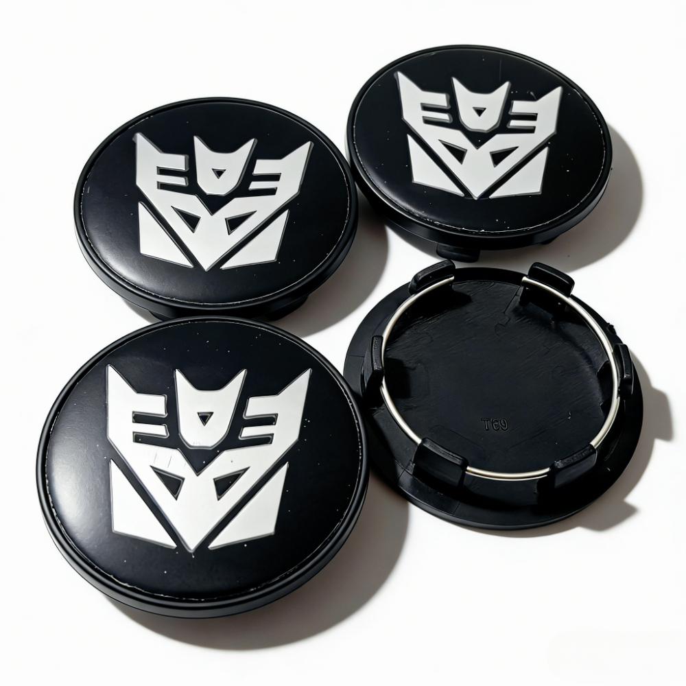4pcs Transformers Logo Badge Car Wheel Center Caps 69MM Clips 56MM Wheels Hub Dust Cap Rim Hubcaps Cover Replace Car Accessories