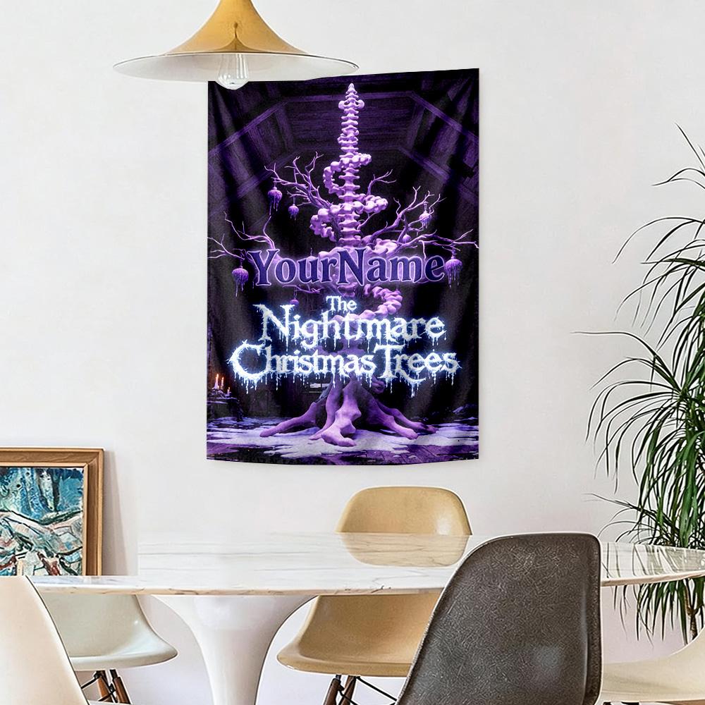 Christmas Nightmare Custom Your Name Wall Decor Tapestry Art For Pet Memorial Birthdaywedding Party Backdrop Family Gift
