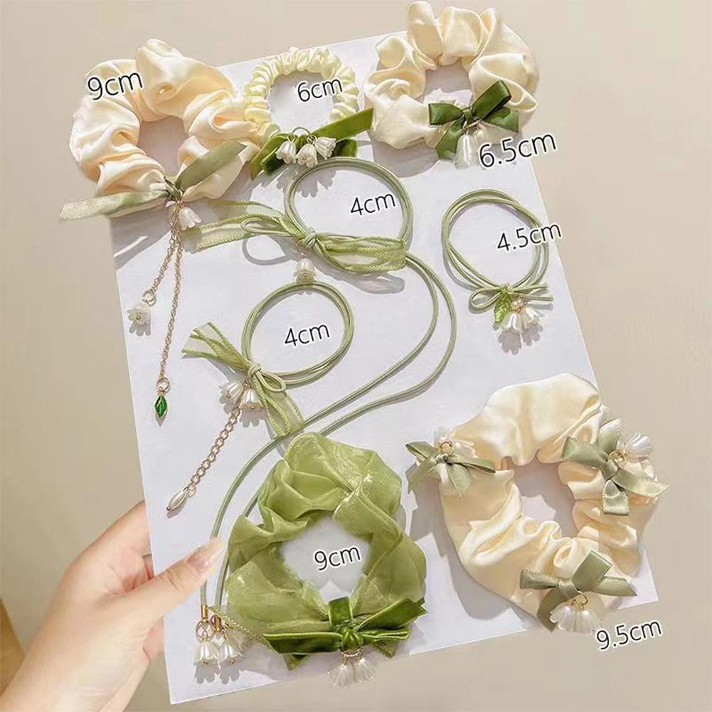 Fashion Convallaria Hair Ties Bell Orchid Flower Head Rope for Women Girls Rubber Band High Elasticity Durable Hair Scrunchies