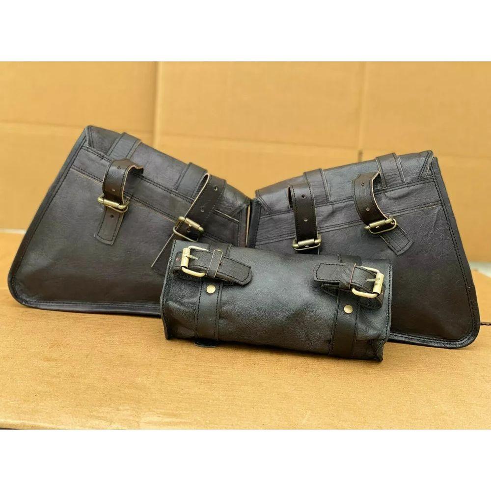 Leder Marken Motorrad Drei Satteltaschen Gepäcktasche Sportster Rich Goat