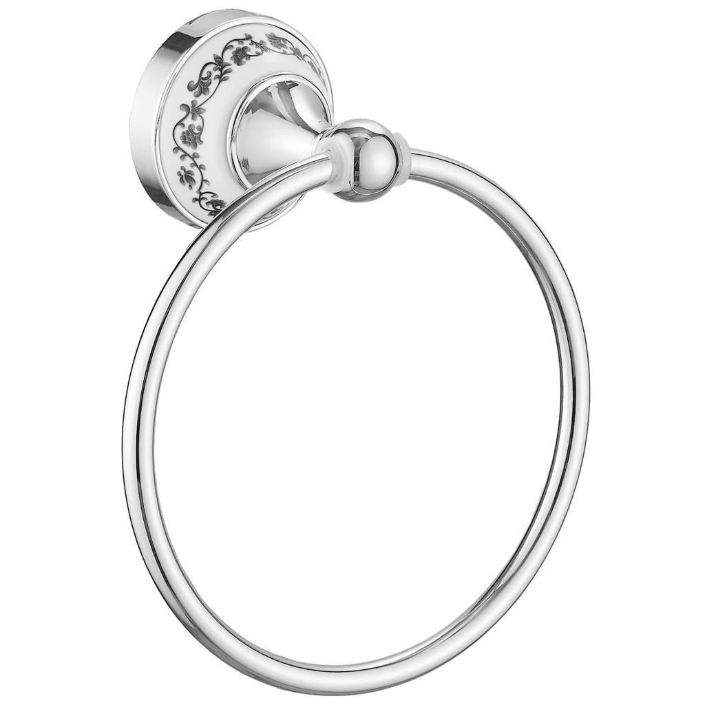 Mitoland Antique Towel Ring, Towel Rack, for Toilets, Kitchens, Washrooms, and Bathrooms, Screw-Included, Wall-Mounted, Durable, Silver, 16cm