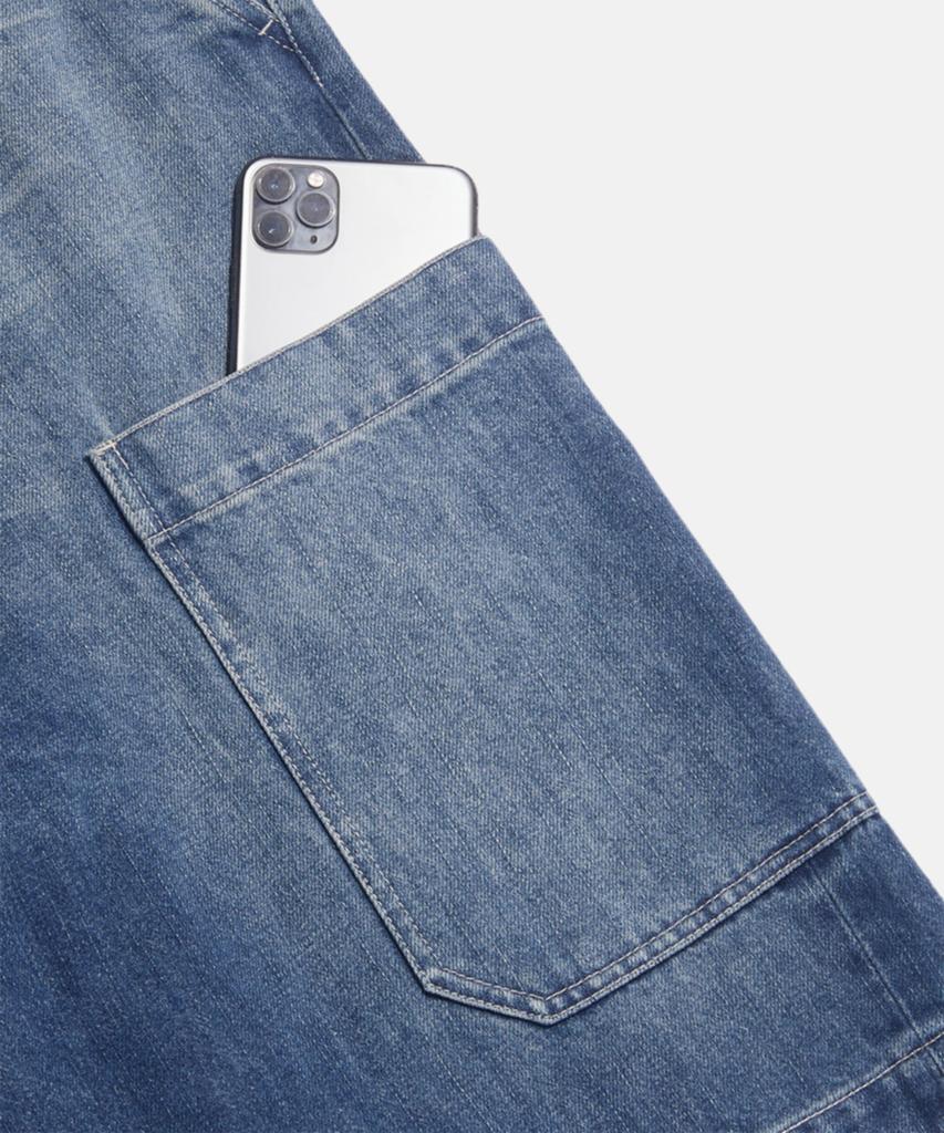 FIDO DIDO Cat Brush Washed Bermuda Pants Mid Washed