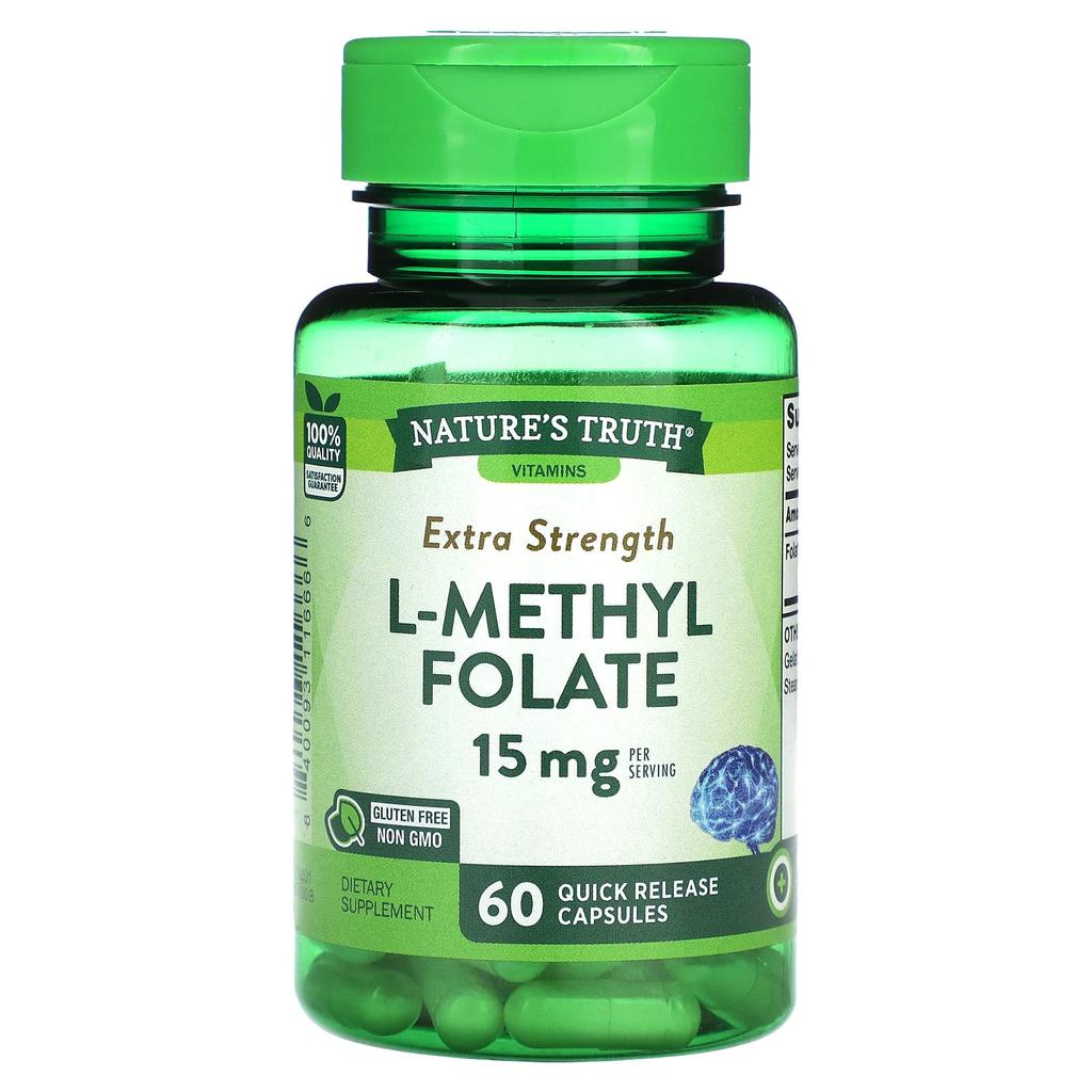 Nature'S Truth, Extra Strength L-Methyl Folate, 15 Mg, 60 Rapid Release Capsules (7.5 Mg per Capsule)