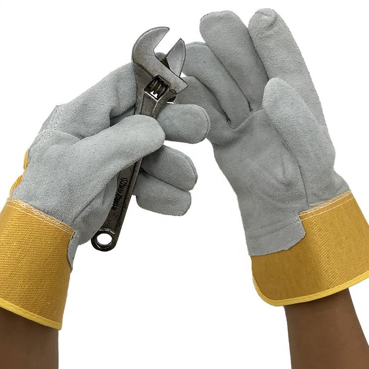 High Quality 10.5 Inch Men's AB Grade Anti-Cut PPE Buffalo Cowhide Split Construction Rigger Work Safety Gloves
