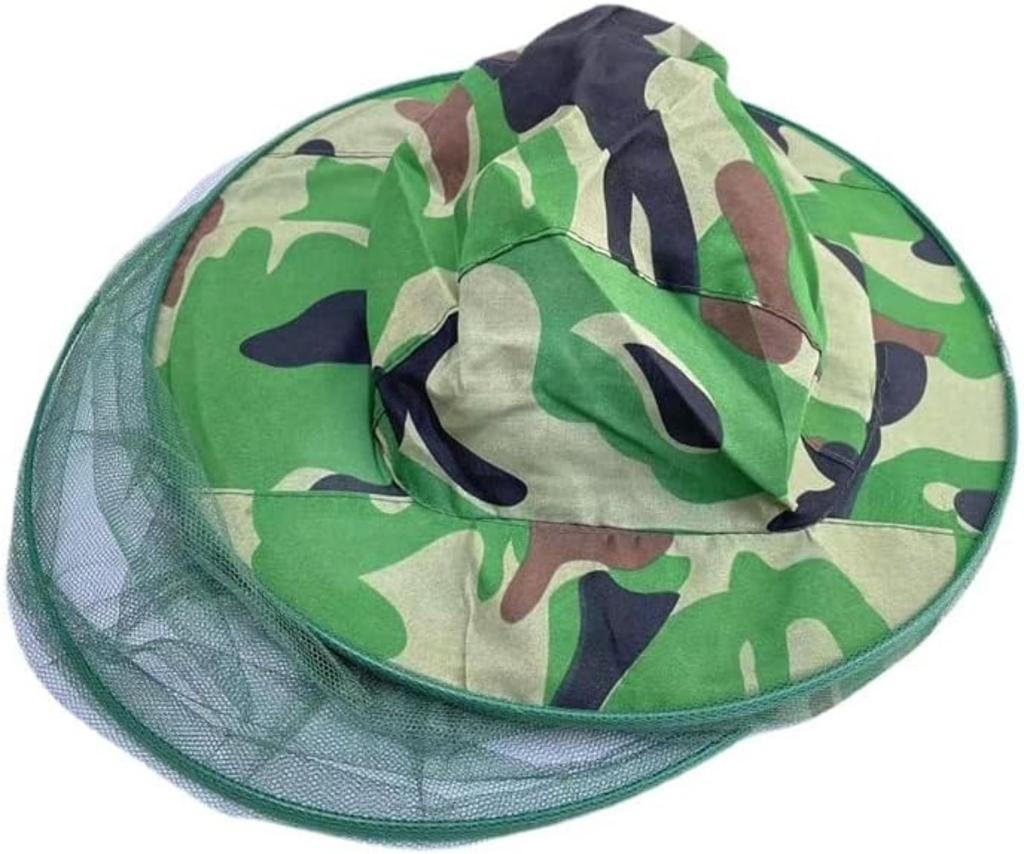 2Pack Camouflage Beekeeper Beekeeping Cap Hat with Head Net Mesh Face Protection Outdoor Fishing Equipment Beekeeping Supplies