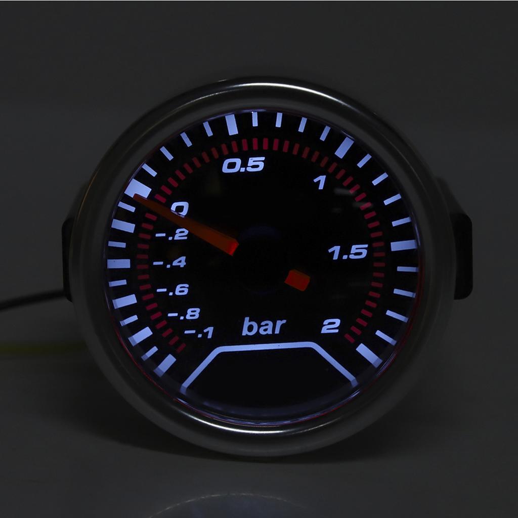 12V 12Bar Modified Boost Gauge Mechanical Turbo Pressure Meter 52mm2in