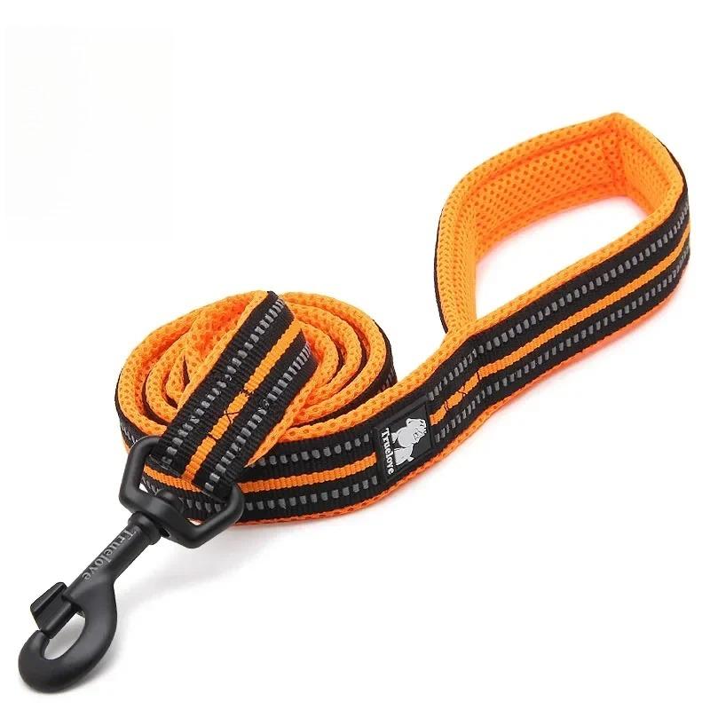 Soft Reflective Nylon Mesh Padded Dog Leash TLL2112 200cm Pet Walking Training Lead for Puppy Dogs Cats 11 Colors
